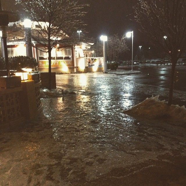 Leaving work and everything is a sheet of ice! #icestorm