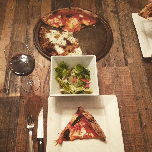 Pizza and salad! #pizzaandsalad #pizza #pizzeriadimeo #dinner @jdotbrat