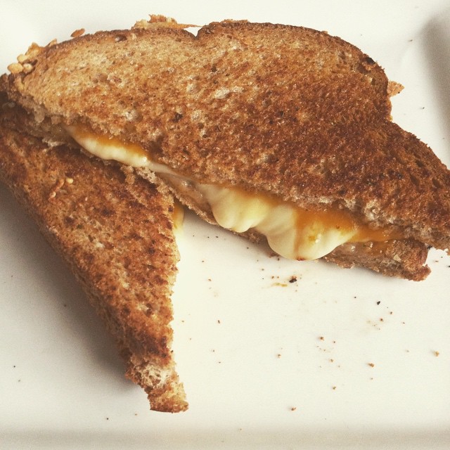 @jdotbrat made me a #grilledcheese on our #snowday yesterday!
